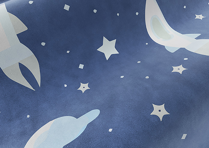 Blast Off, Celestial Blue - Made to Measure Curtains - Image 4